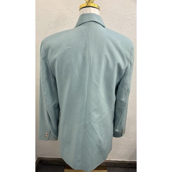 Vintage Talbots Woman’s Pure Silk Pale Green Lined Two Button Blazer Jacket 6 - Picture 3 of 8